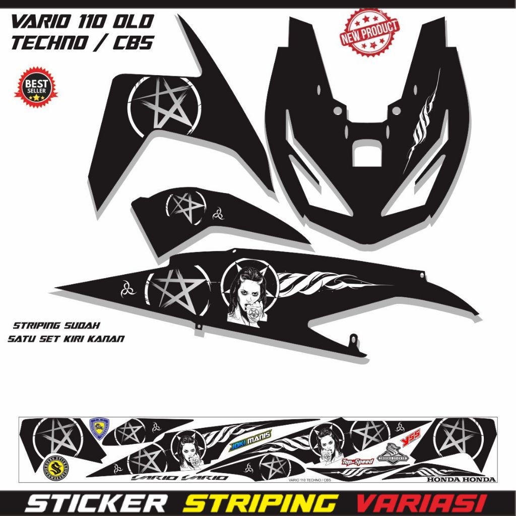 STICKER MOTOR VARIO TECHNO OLD 110 /STIKER VARIO LAMA CARBU TECHNO 110 FI VARIASI KEREN