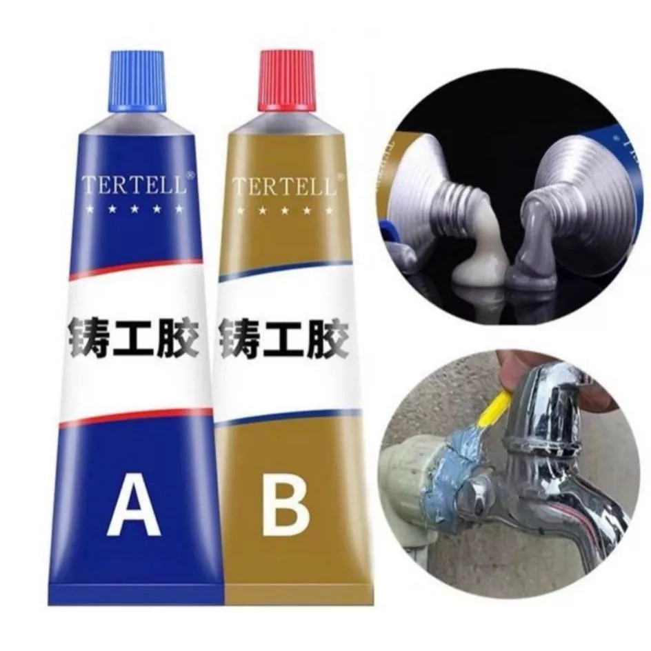 LEM KASTOR AB - LEM BESI SUPER KUAT ANTI AIR ANTI PANAS - LEM PENAMBAL BESI RADIATOR DLL SERBAGUNA