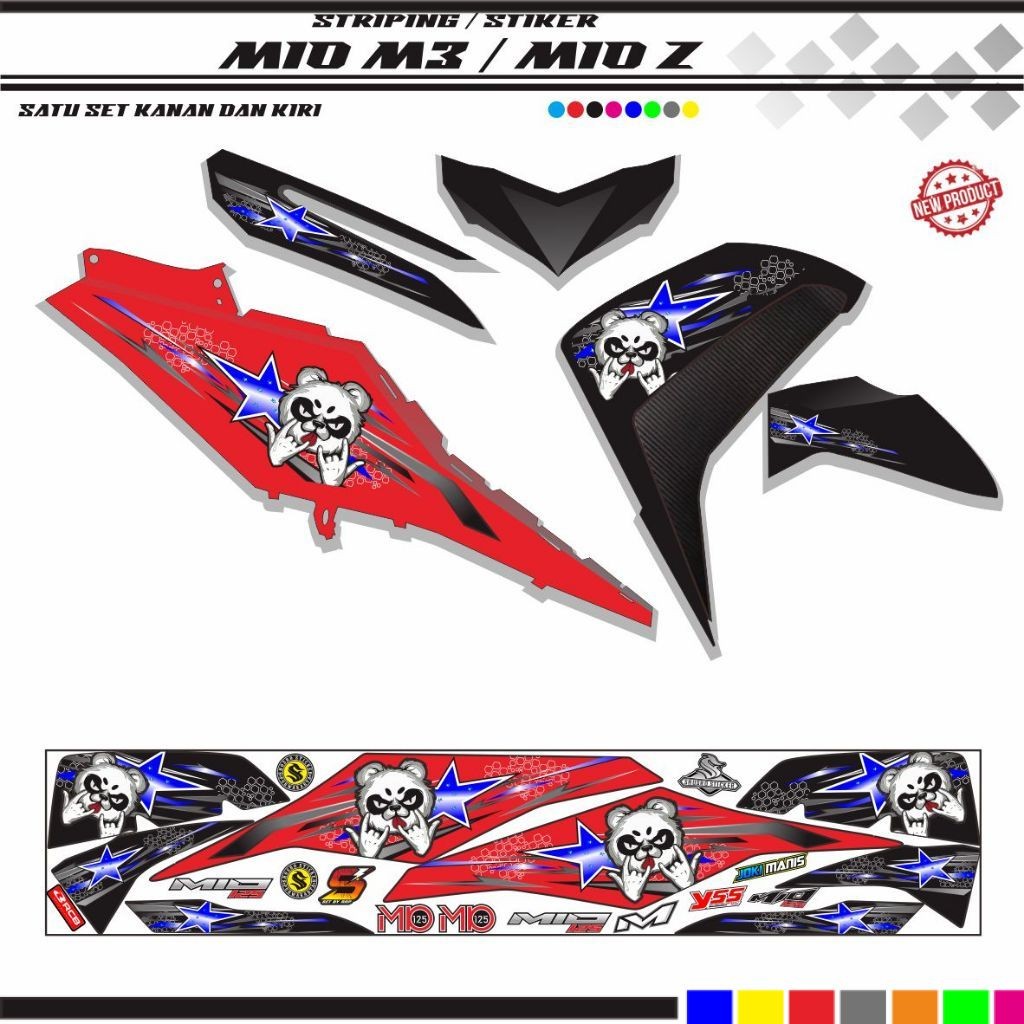 STRIPING STIKER MOTOR ALL MIO M3 / STIKER KEREN MIO Z 125i STIKER LIS KEREN