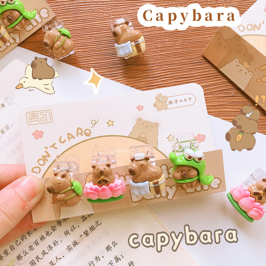

Cute Paper Clip Creative Lovely Capybara Scrapbook Journal Clip Student Stationery Acrylic Clip Office Binding Clip Photo Clip
