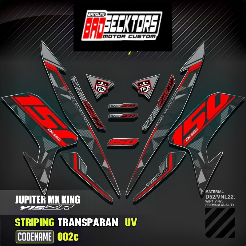 Decal Sticker Striping Variasi Transparan Uv Mx King 150 Yamaha Jupiter Mx King 150 Y15ZR Y16ZR SNIP