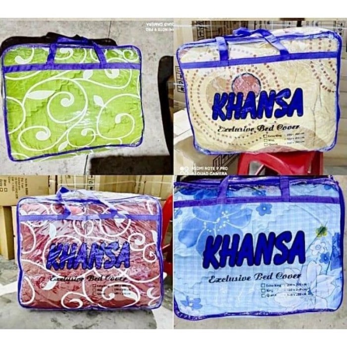 1Set Sprei Bed Cover Khansa Uk.180x200cm - Perabot Berkualitas