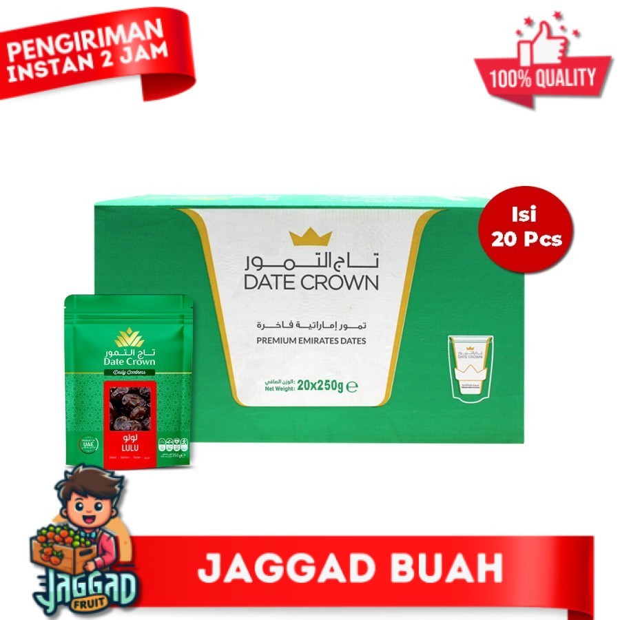 

Kurma Date Crown Lulu 250 g - 1 Dus (isi 20 pcs) JAGGA FRUIT