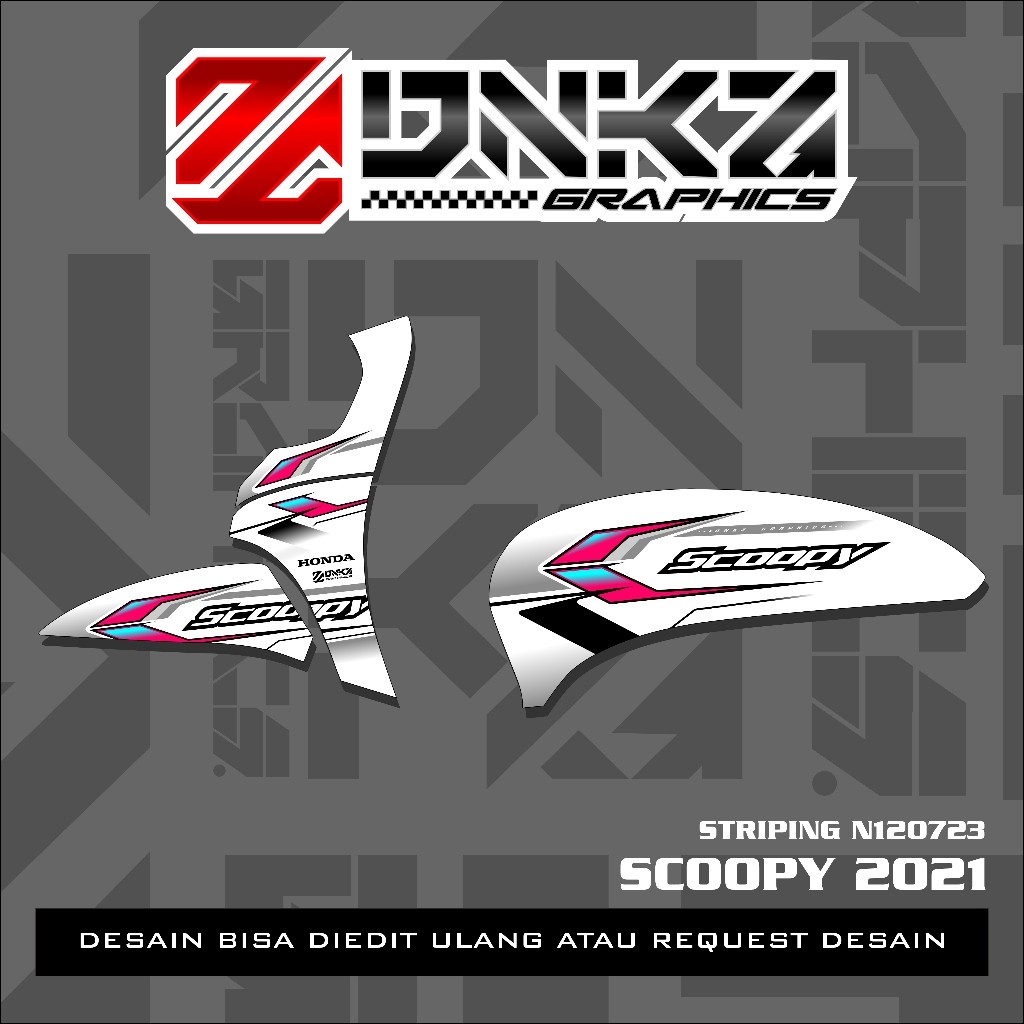 Stiker Scoopy New 2021 Decal Striping Scoopy 2021 Premium Racing ST120723