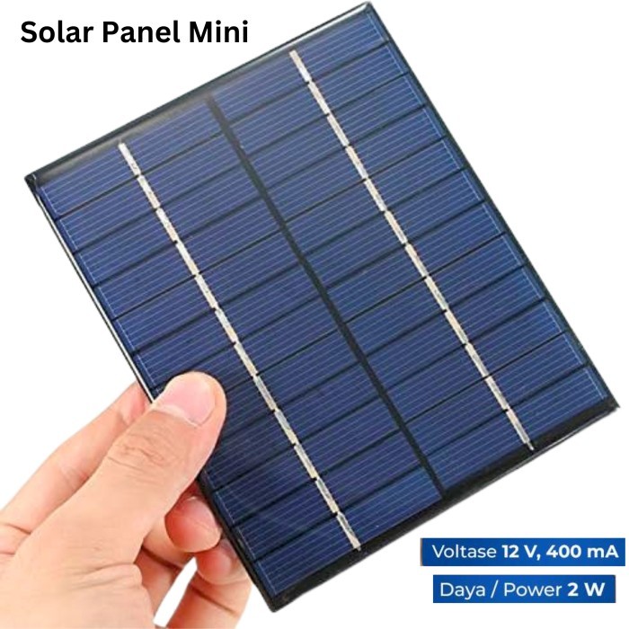 Mini Solar Panel DIY Modul Cell 5V 9V 12V Powerbank Tenaga Surya 12V 2W
