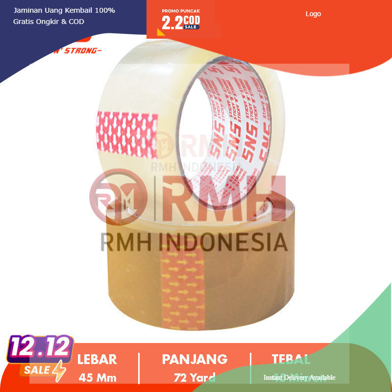 

LAKBAN BENING COKLAT 72 YARD SNS STICKY N STRONG