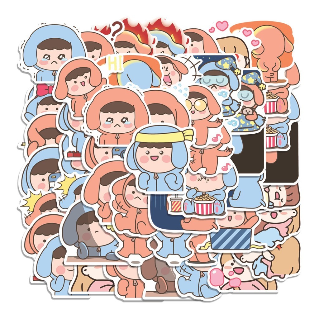 

COD 50 Pcs Stiker PUPPIES COUPLE Lucu Anti Air Untuk Dekorasi Notebook Sepeda Skateboard Handphone