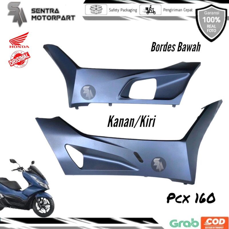 Cover bordes dek bawah underside pcx 160 kanan kiri biru doff dop original