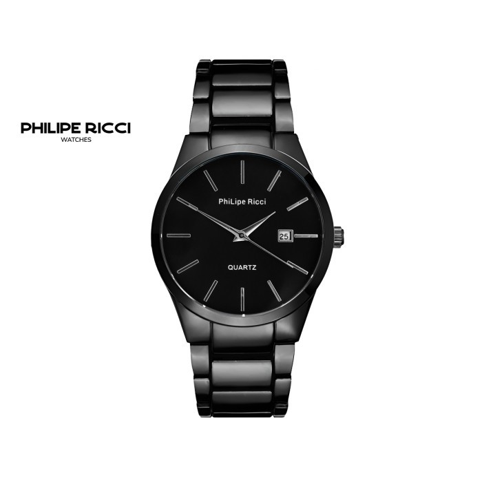 "E.SYO" - TERMURAH PhiLipe Ricci Jam Tangan Pria 100% Original Rantai Business 6088L - Black