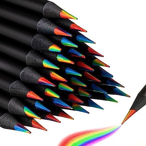 

12Pcs Kawaii Rainbow Pencil 7 Colors Concentric Gradient Crayons Kids Gift Colored Pencils Art Painting Drawing Stationery