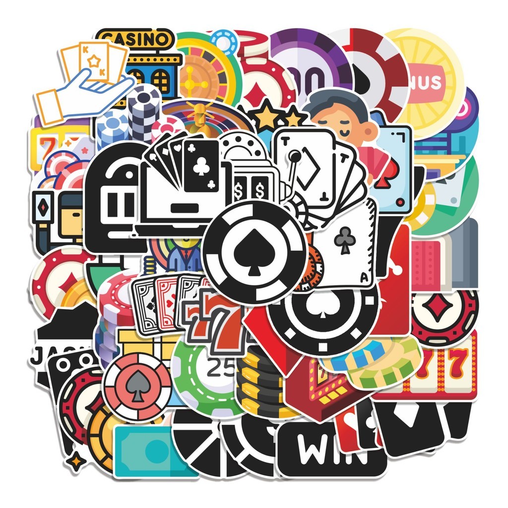 

COD 50 Pcs Stiker Casino Lucu Anti Air Untuk Dekorasi Notebook Sepeda Skateboard Handphone