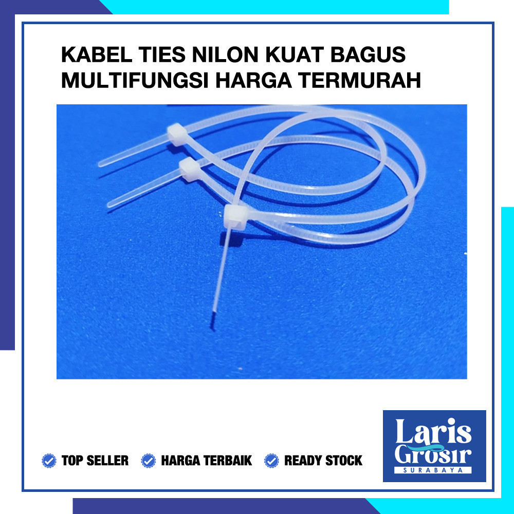 

Pengikat Kabel Ties 3,6 x 300 mm isi 100 pcs Nylon Cable Tie Kuat Serbaguna Universal MultiFungsi