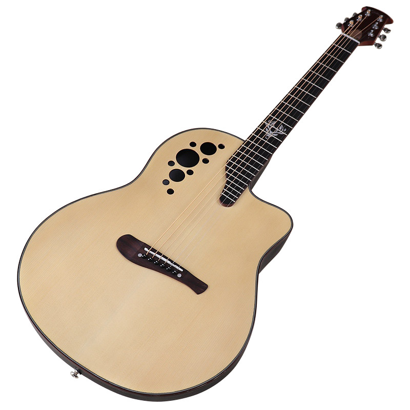 Round Back Ova Model Electric Acoustic Guitar 41 Inch Acoustic Guitar Cutaway Design 6 Strings Elect