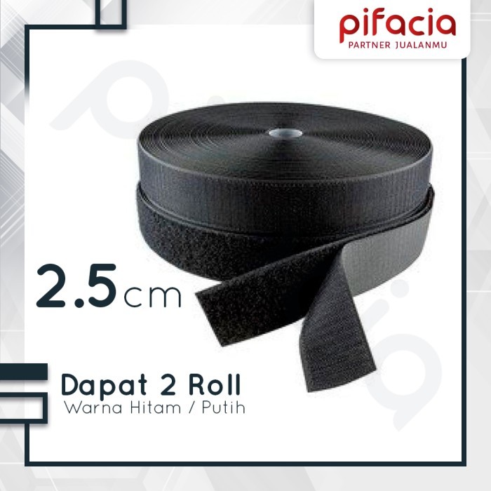 

New Product VELCRO 2,5 CM MAGIC TAPE KASAR HALUS 18 METER - Putih