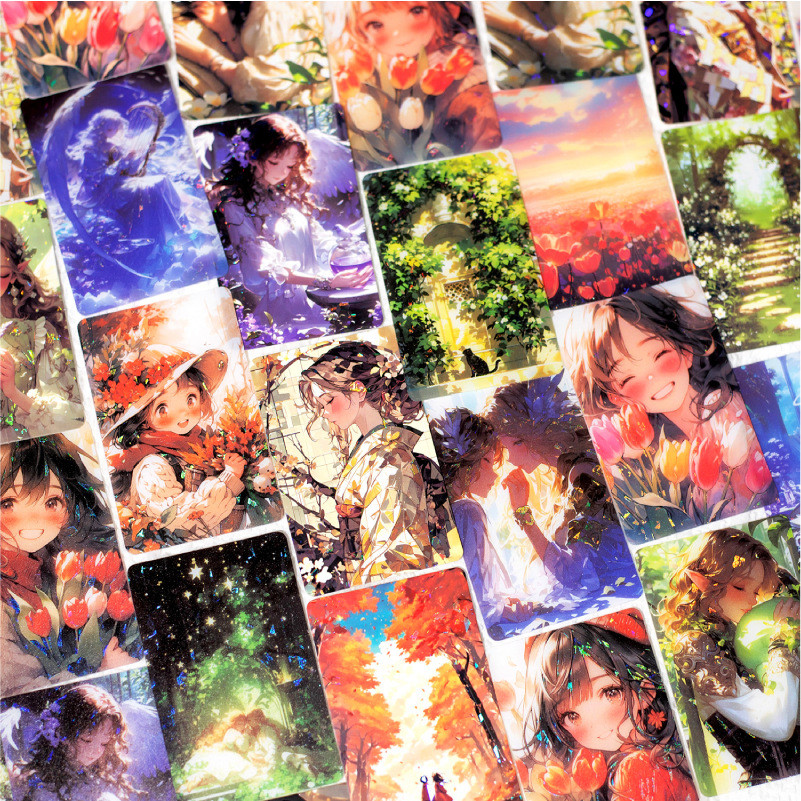 

Mr. Paper, 20pcs/pack, Anime Girl Character Collage Cards, Reading Office Tags Bookmarks Cards Gifts Decorative Labels