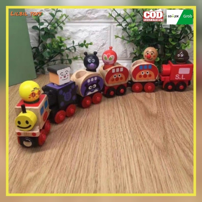 magnetic train anpanman - mainan kereta magnet anpanman