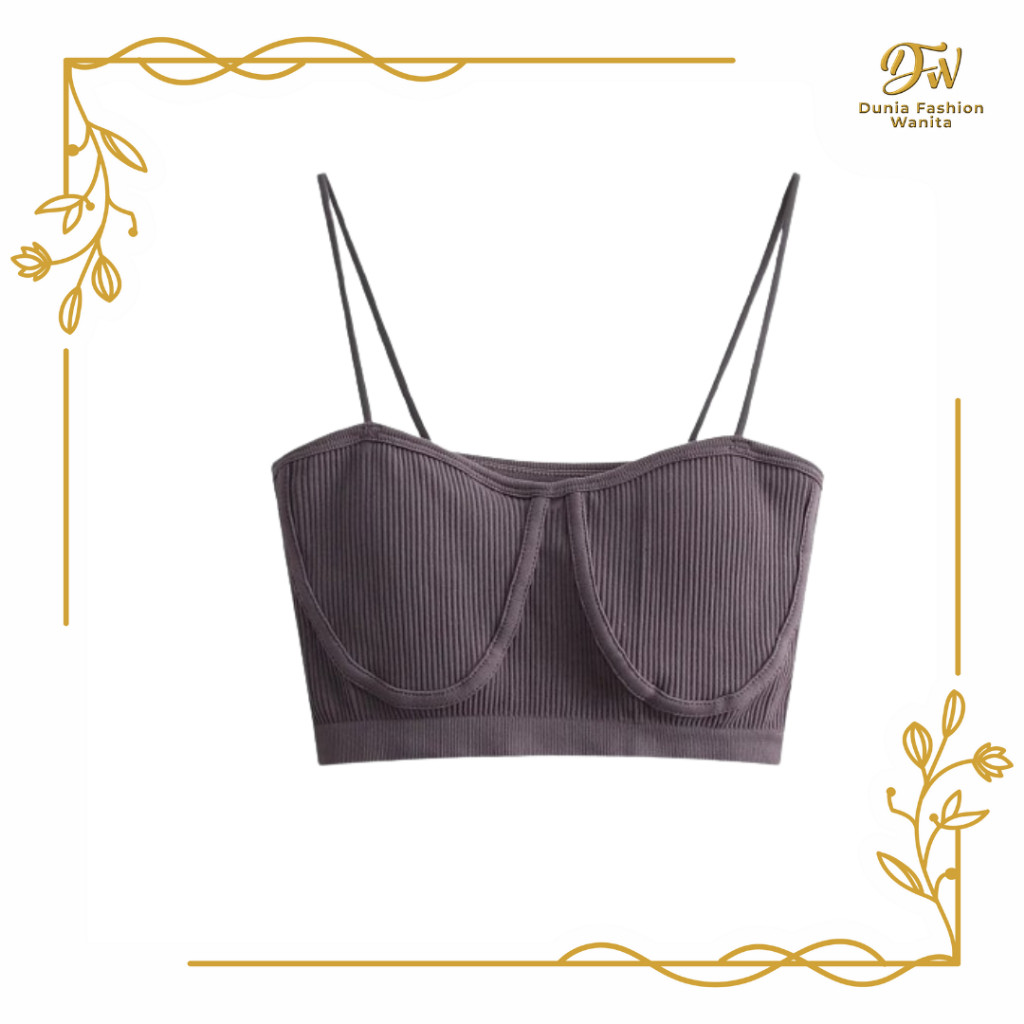 •DFW• Crop Top With Cup Bra Korean Style