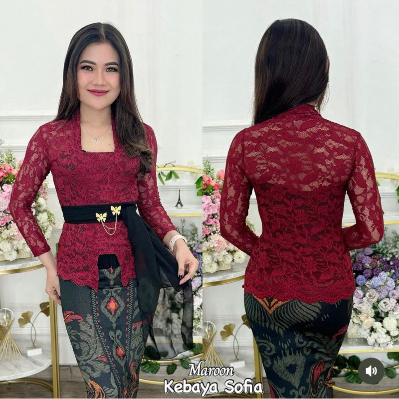 Que Kebaya Bali Brukat Semi Prancis /Kebaya Bali Burkat Premium kekinian Bagus Termurah / Kebaya