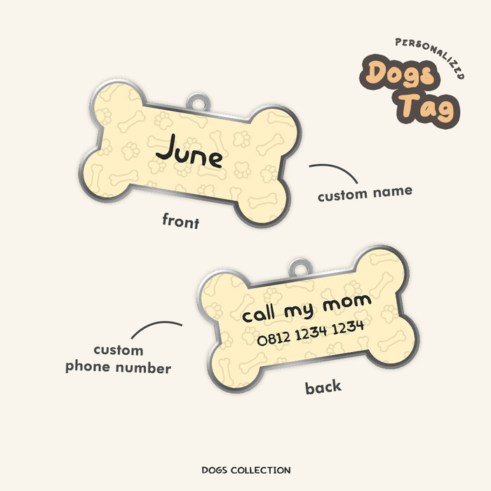 

[BIG SALE] Personalized Custom Nama dan Nomor HP Dog Tag Name Tag untuk Anjing - Merah Muda