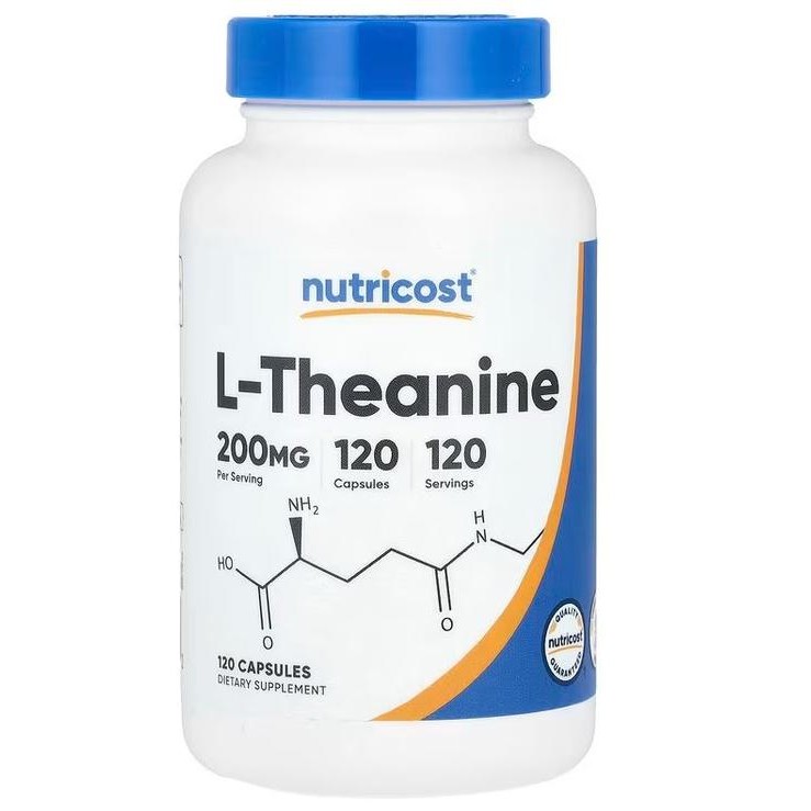 L Theanine Nutricost L-Theanine 200 mg 120 Capsules USA - Suplemen Kesehatan