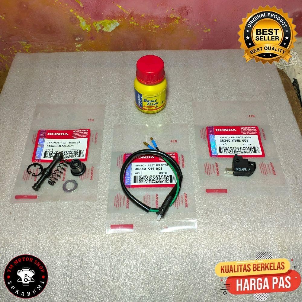 Paket Seal Master Rem Depan + Switch Swit Rem Depan Belakang + Minyak Rem Honda Vario 125 LED, Vario