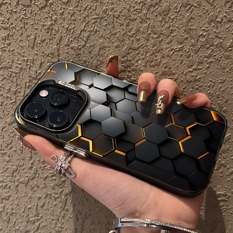 CYK0265 Berlian kotak-kotak case iPhone seri Kompatibel untuk case hp iPhone 11 12 13 14 15 pro prom