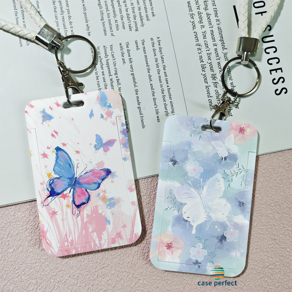

ID Card Holder Motif Kupu Kupu Fantasi Korea Tempat Pelindung Kartu Nama Photocard Sekolah Kantor Photocard Photo Card