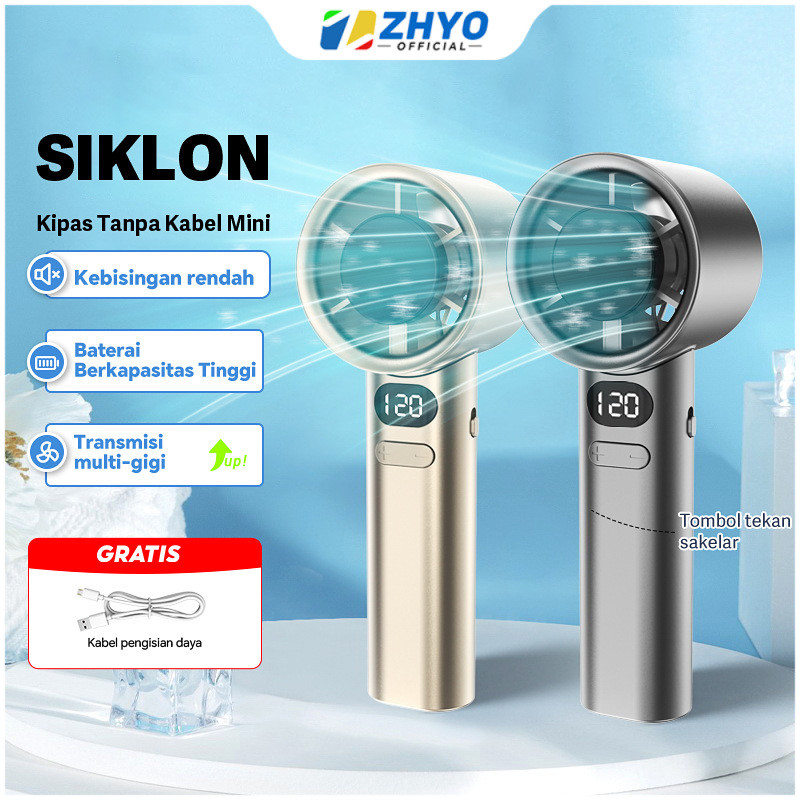 Mini Kipas Angin Portable Strong Wind 120 Speed Fan Digital Display 8000mAh High Speed Handheld Mini