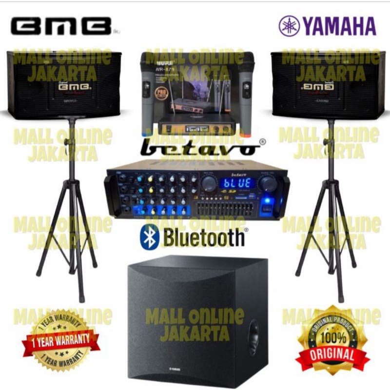 Paket Karaoke BMB 10inch Subwoofer Yamaha 8in ori Sound System