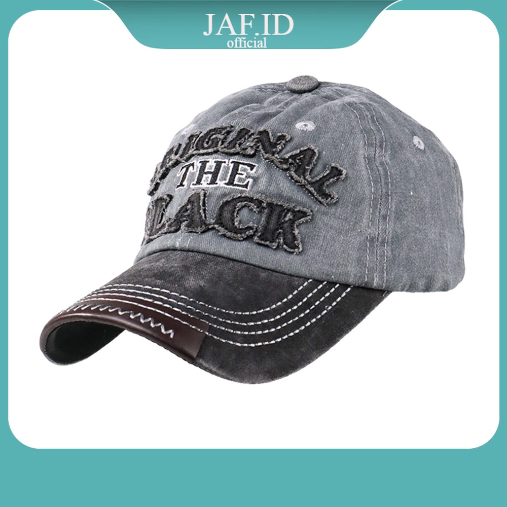 Topi Pria - Topi Wanita - Topi Baseball Snapback Original The Black Retro Washed Style