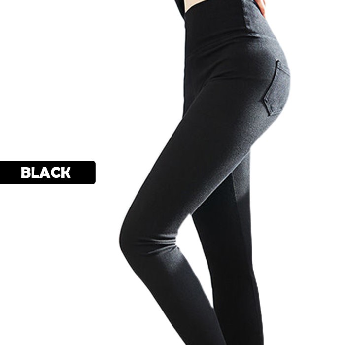 NEW LEGGING JEANS IMPORT YS6062 High Waist Soft Jeans Stretch SWEET - Hitam, L
