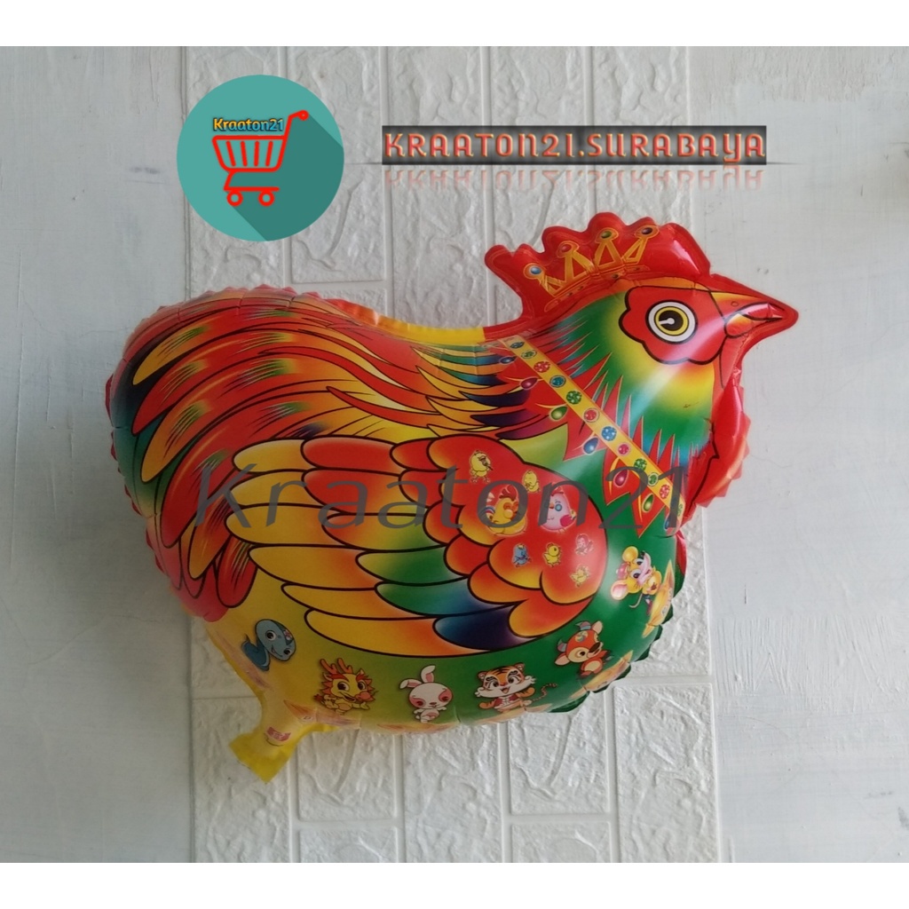 Balon ayam 1 pack isi 25 ( balon gas , helium , terbang , karbit )balon karakter ayam kecil