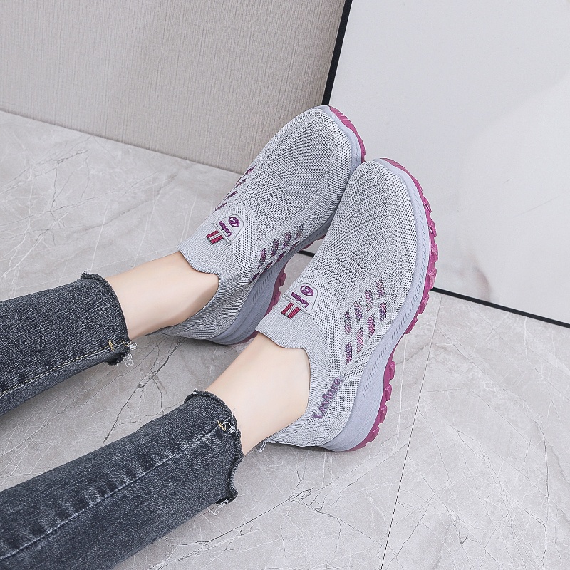 Sepatu Sneakers Wanita Tanpa Tali Polos Import/Sneakers Santai Wanita "FREE BOX" LV0190