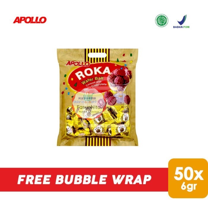 

Apollo Roka Wafer Ball Chocolate & Peanut (1bag isi 50pcs) - FasyAnita Mart Denpasar