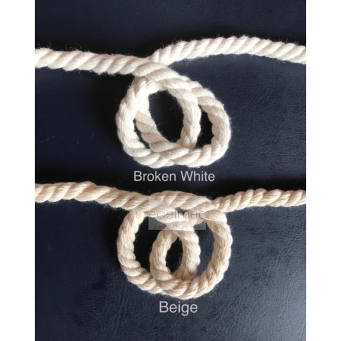 Tali Tambang Katun Macrame Warna uk Besar - Hitam, 10mm