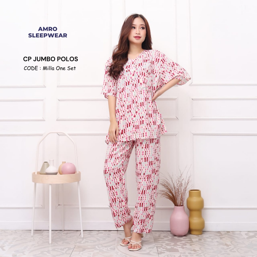MILLA ONE SET - AMRO SLEEPWEAR - ONE SET JUMBO - CP JUMBO POLOS