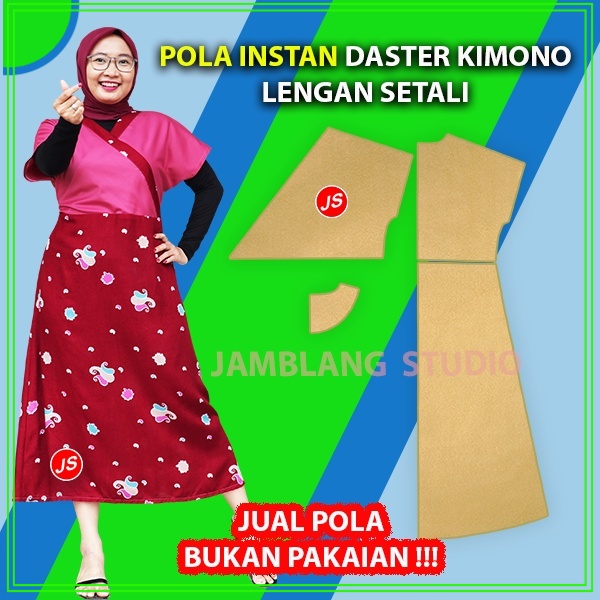 Pola Instan Daster Kimono Lengan Setali [ Pola Baju Jamblang Studio ]