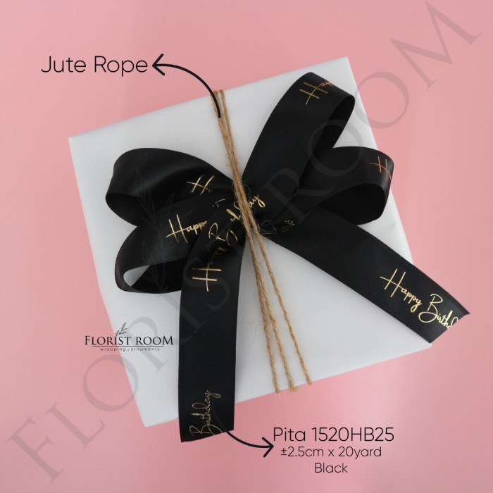 

Pita 1520HB25 ±2.5cm x 20yard - Pita Happy Birthday - Black ORI