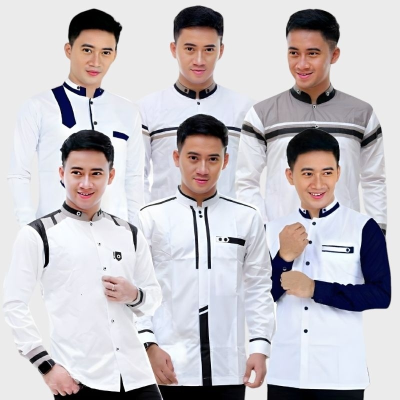 BAJU KOKO PRIA KEREN MURAH MODERN PUTIH | SERAGAM HADROH | KOKO GUS AZMI TERBARU | KOKO MURAH