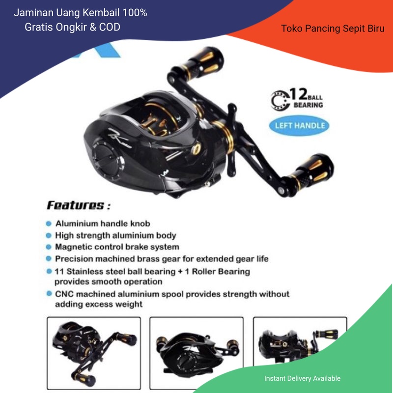 Reel BC Team Kamikaze X TREME CAST | Gear Ratio 7.0:1 | Bearing 12 REEL PANCING | GULUNGAN PANCING |