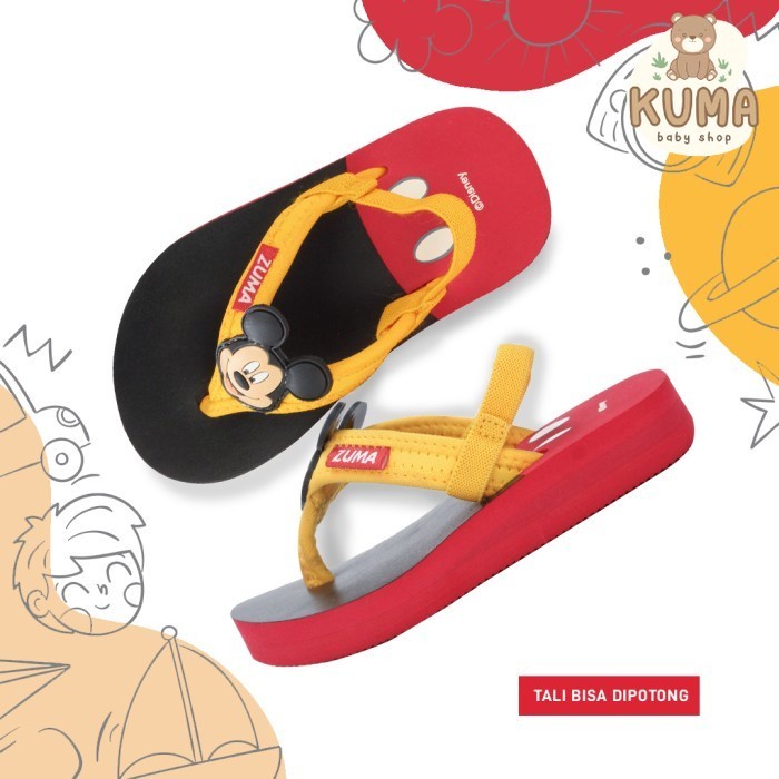 Zuma X Disney Mickey Baby/Sandal Karet Tali Sandal Jepit Bayi