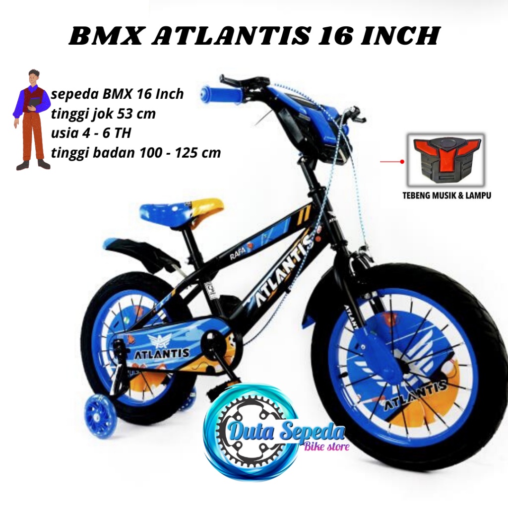 Sepeda anak laki ukuran 16 inch anak usia 4 - 7 tahun