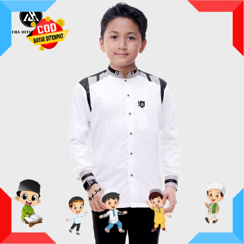 SAYANG ANAK BAJU MUSLIM ANAK PRIA LAKI" LANANG PUTRA MOTIF POLOS WARNA / BISA COD- baju koko anak sd