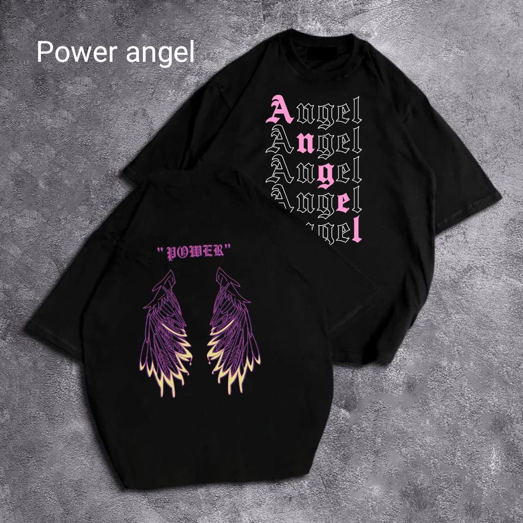 BAJU KAOS OVERSIZE / OVERSIZE T-SHIRT &quot;sayap&quot; POWER ANGEL