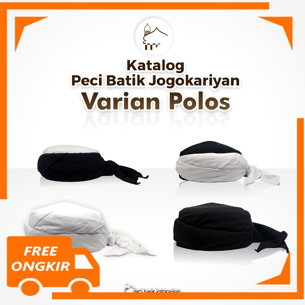 Peci Batik Jogokariyan Jogokaryan Motif hitam putih Polos Original