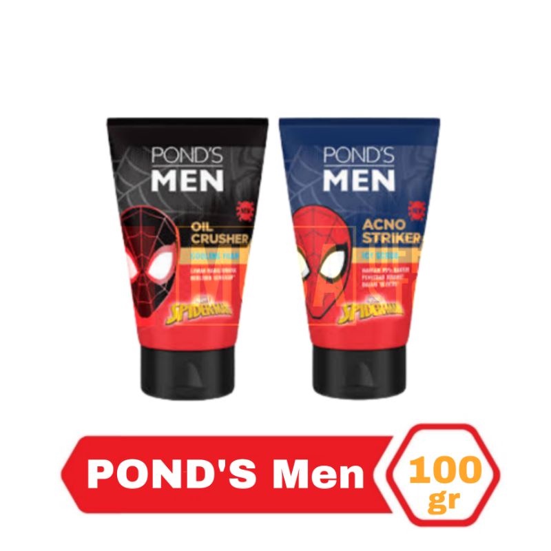 Ponds Men Facial Scrub 100G - Face Scrub Pria Spiderman Edition