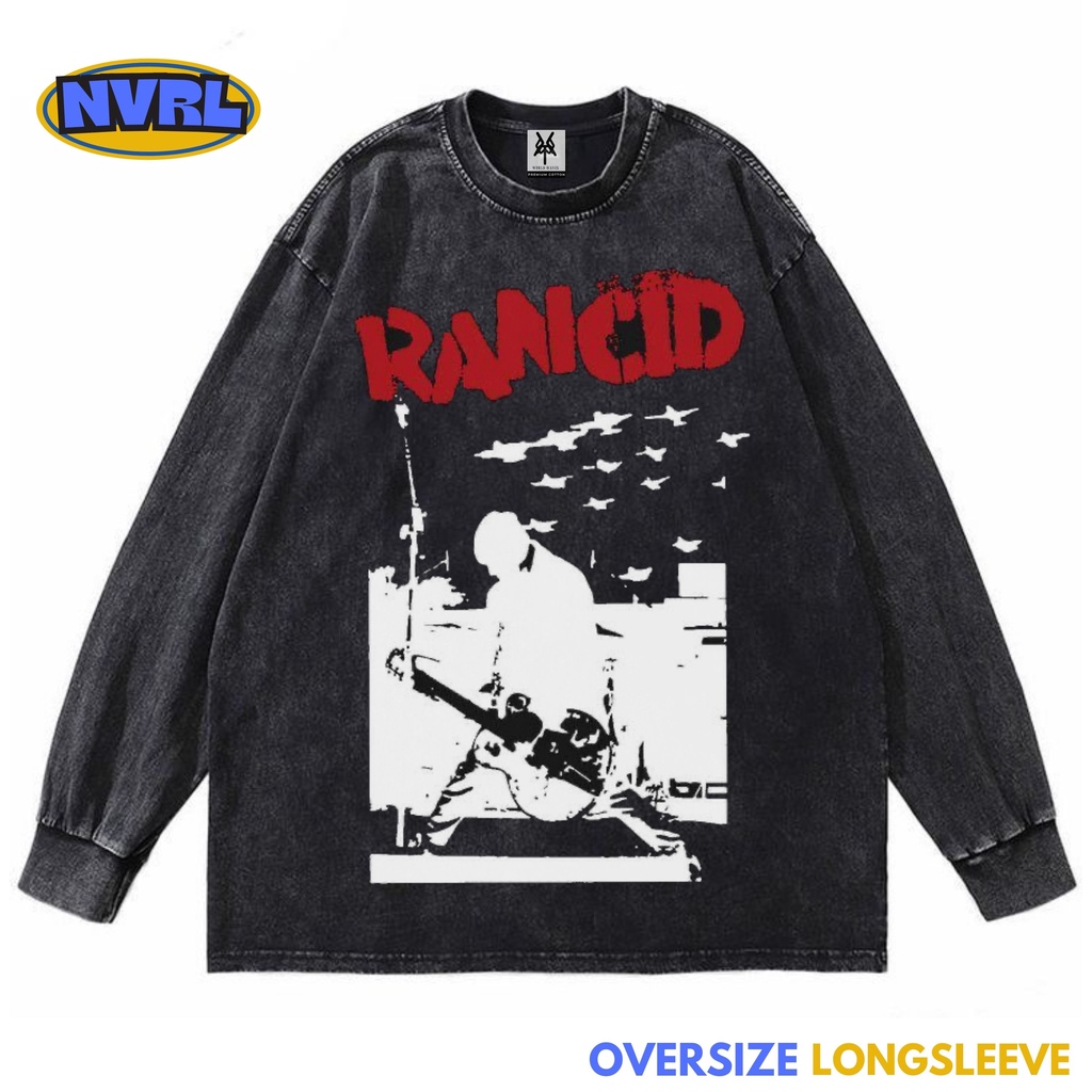 Kaos oversize longsleeve rancid war tour washed washing vintage tee