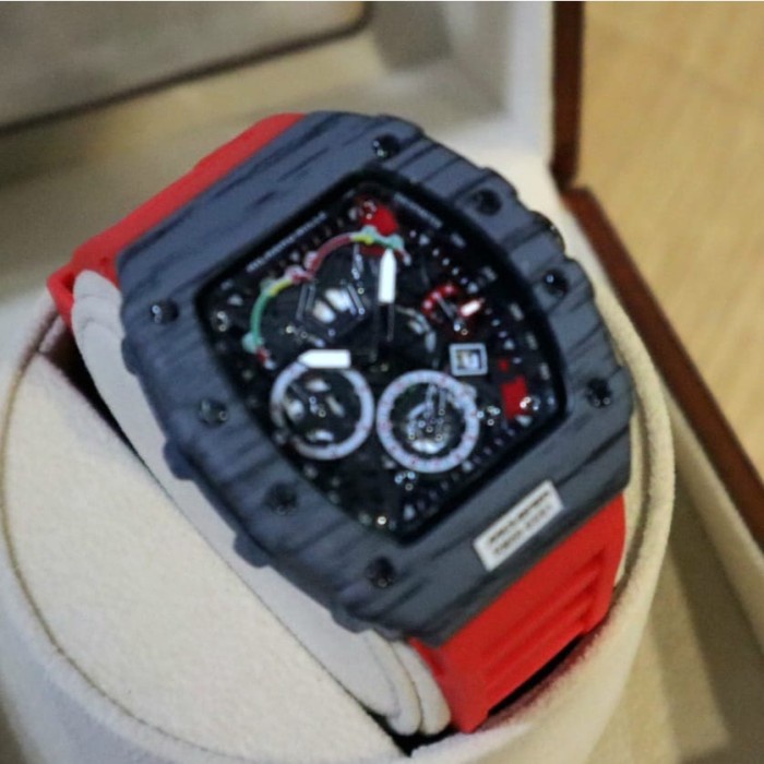 JAM TANGAN PRIA RM RUBBER CRONO VARIASI 4CM