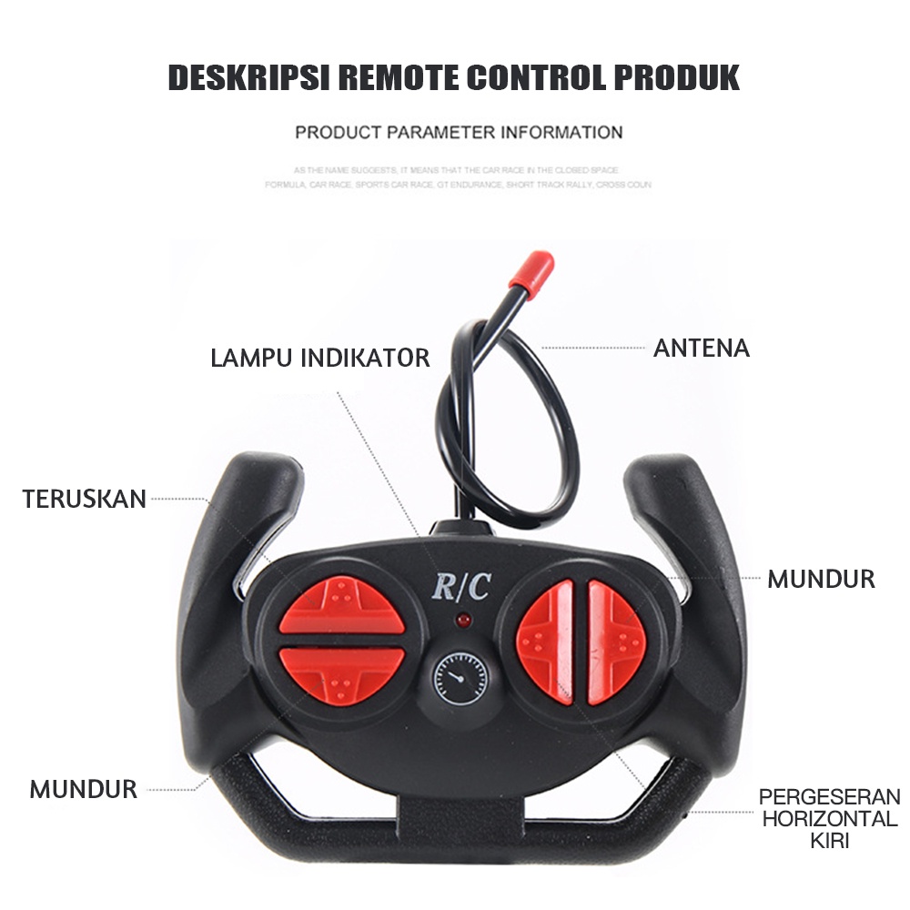 Tatajoy Mobil Offroad Mobil mainan remote control anak-anak dengan lampu Alloy RC Offroad mobil