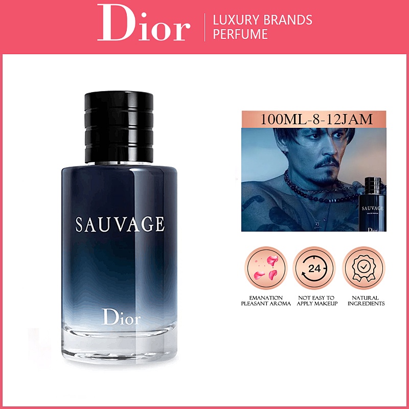 Parfum Dior Sauvage, Pria, Parfum Wanita, Tahan Lama 24 Jam, Vanilla, Fresh, Non Alkohol, Vanila, Ca
